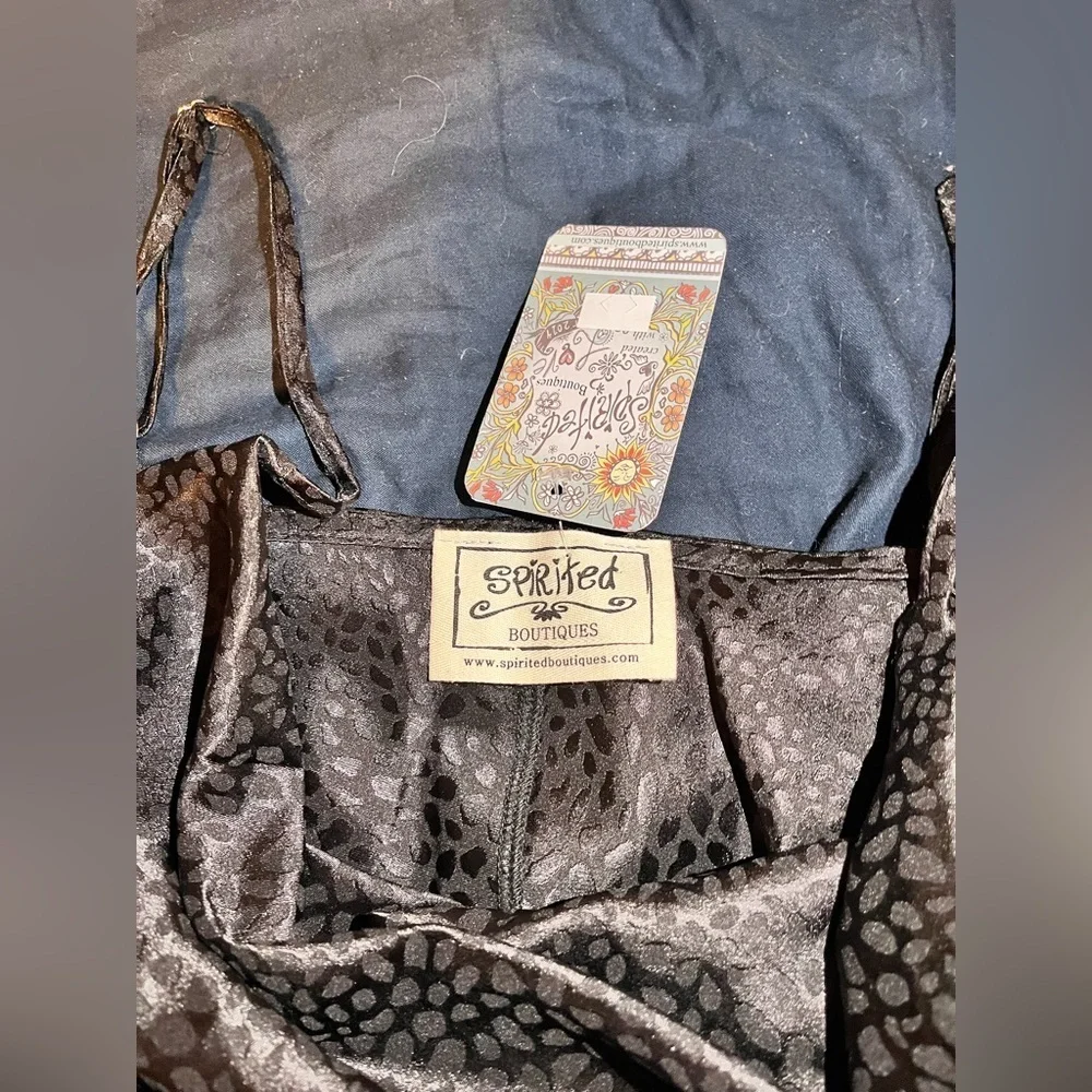 Renee C Monochrome Black Leopard Satin Cowl Neck Camisole New with tags - Picture 5 of 7